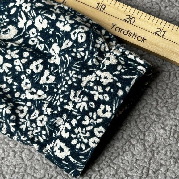 Pact Shirt Womens Medium Blue Floral Organic Cotton Button Front Long Sleeve - Picture 11 of 13